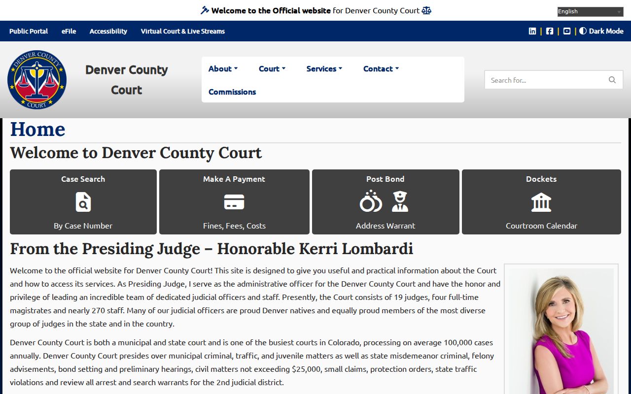 Denver County court docket portal entry points